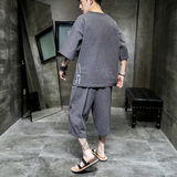 A763*特价大码中国风2021男装新品孙悟空短袖套装P60，男装休闲套装，钱塘7008(原4008)