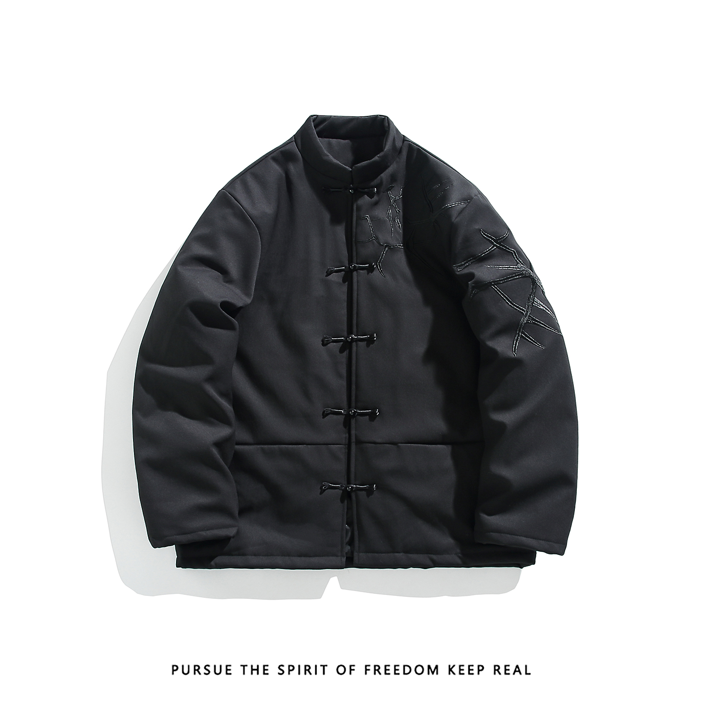 白底荆棘刺绣款2025冬季风唐装棉衣汉服棉袄外套A530-P148，男装棉衣，钱塘7008(原4008)