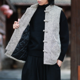 白底冬2025雪尼尔唐装马甲棉袄加厚羽绒马甲棉衣外套A527-P108，男装棉衣，钱塘7008(原4008)