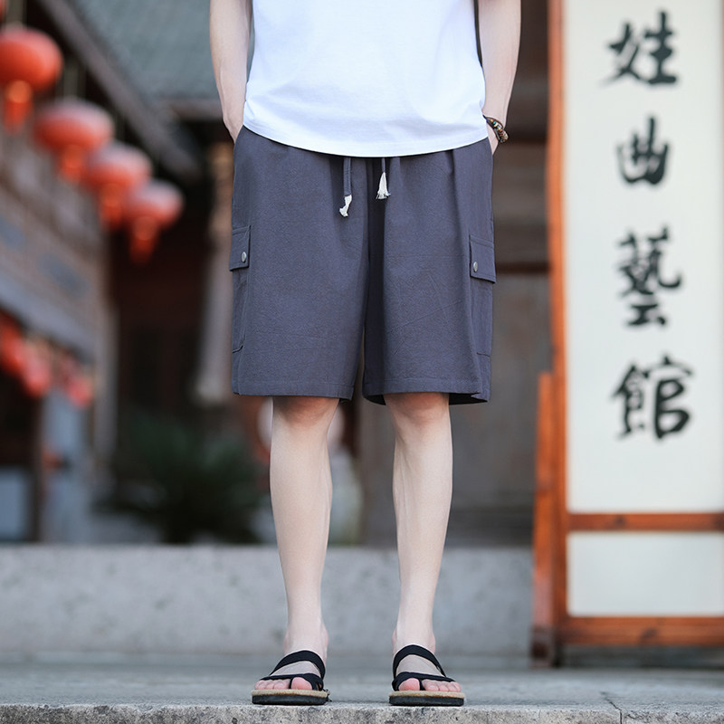 夏季新品2026风大码口袋棉麻短裤特价A606-P25,男装牛仔裤,钱塘7008(原4008)