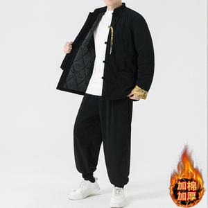 冬款2025 灯芯绒套装 唐装棉衣 加厚汉服棉袄外套套装A339-P198图片