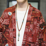 风夏2026沙滩休闲棉麻印花开衫套装特价A3004-p70，男装休闲套装，钱塘7008(原4008)