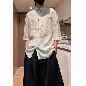 视频 冰丝竹 风改良2026 短袖汉服衬衣A893-p65，男装T恤，钱塘7008(原4008)