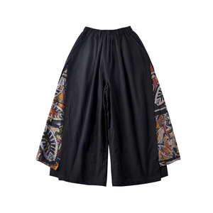 A4016中国风大码2021 汉服古风 垂感哈伦裤 宽松九分裤p60图片