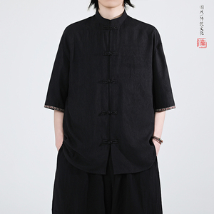 现货新品夏2026 过年红红冰丝3色 汉服短袖衬衫/衬衣A670-p60图片