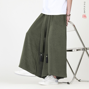 冰丝垂感2026夏季风 压花设计  阔腿裤长裤 休闲裤A2001-p68图片