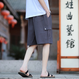 夏季新品2026风大码口袋棉麻短裤特价A606-P25，男装牛仔裤，钱塘7008(原4008)