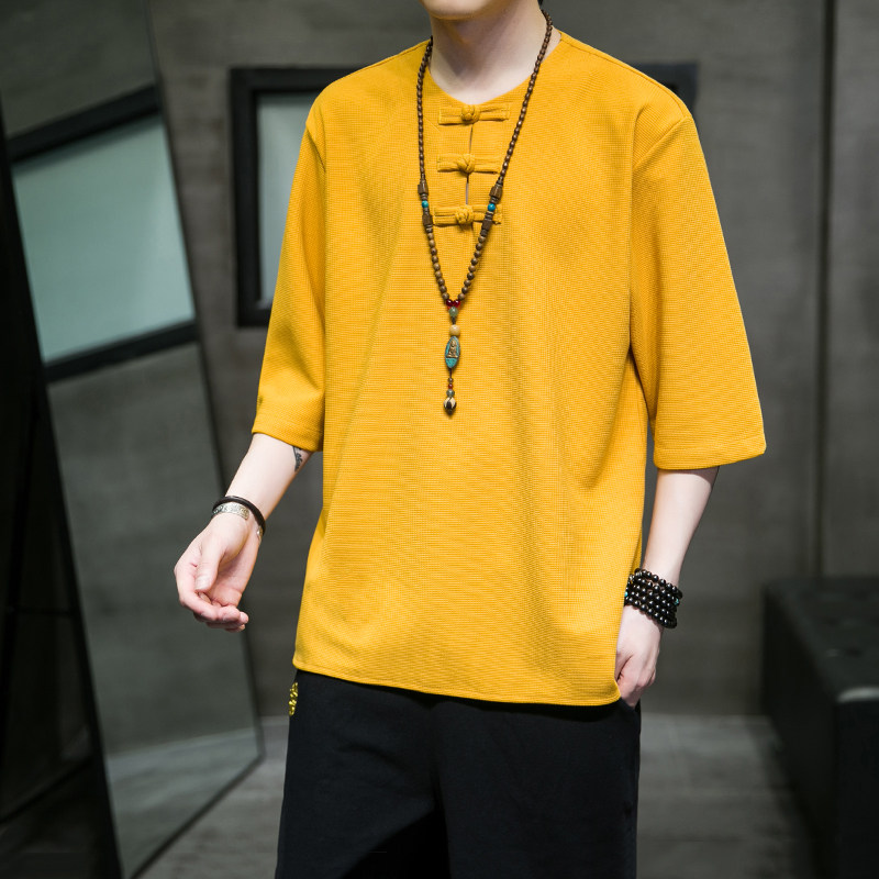 跑量有货风夏2026盘扣汉服短袖男T恤A9006-p48,男装T恤,钱塘7008(原4008)
