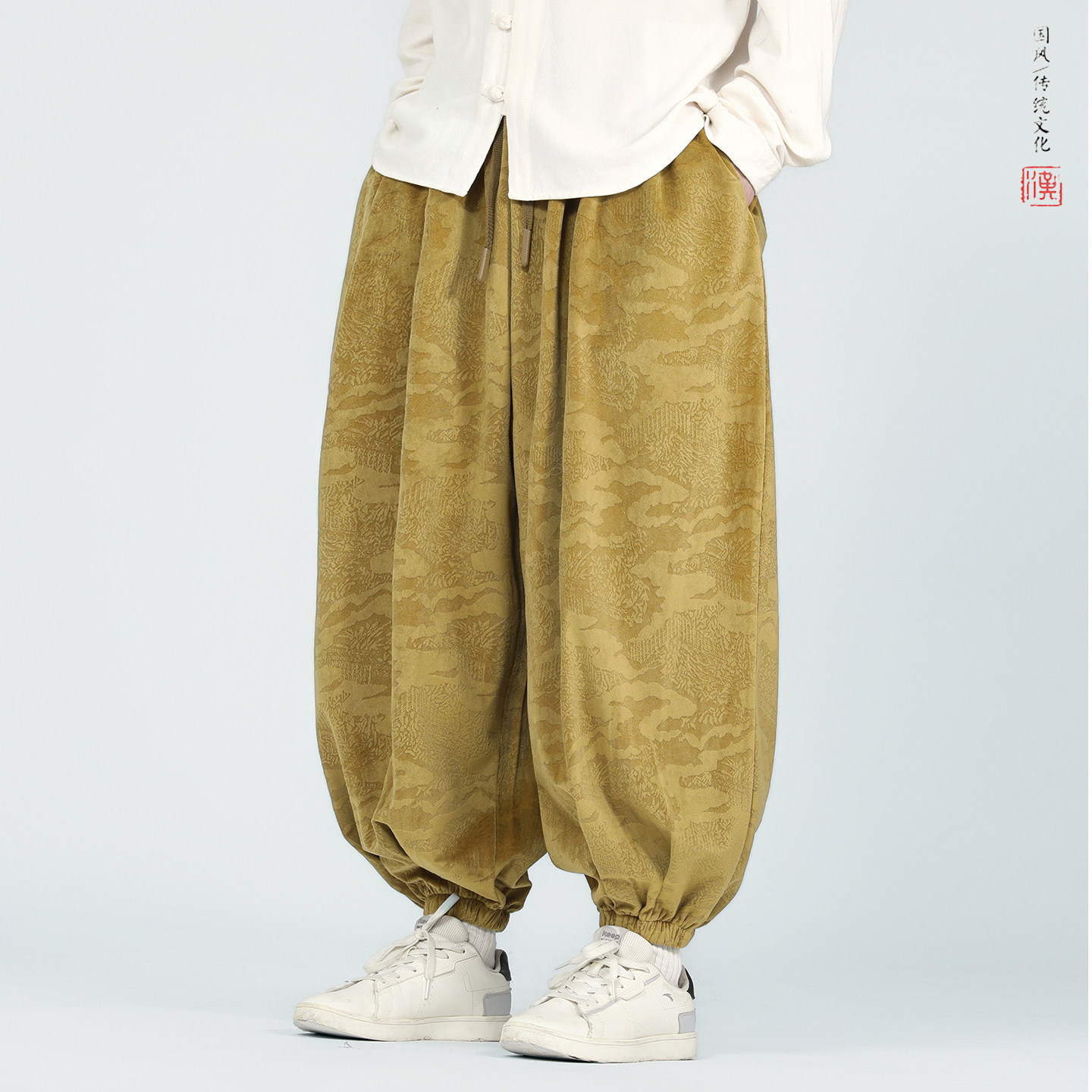 提花新款百搭秋冬2025宽松版哈伦灯笼裤子A3306-p70,nike搭配衣服图片秋冬图片