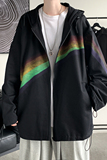 A6020*大码M-5XL秋冬七彩印花设计宽松运动夹克外套男士，男装夹克，钱塘7008(原4008)