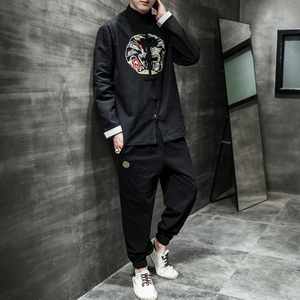 A780*2021大码中国风  棉麻盘扣 汉服套装p125(不低148)图片