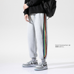 2020冬款加绒加厚 三杠织带束脚 运动休闲长裤 J300-P60图片