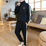 A320风男2021秋冬*云刺绣*大码卫衣套装，男装休闲套装，钱塘7008(原4008)