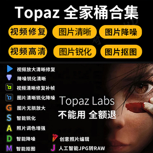 Topaz全家桶视频图片变清晰AI智能降噪锐化调色无损放大修复软件