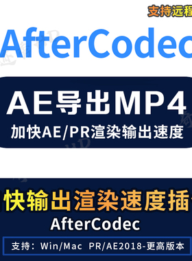 AE加快输出导出MP4特殊编码渲染速度H264格式编码AfterCodec插件