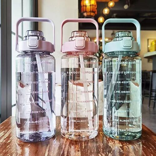 运动水杯大容量pc塑料杯子带吸管冷水杯网红健身号水壶便携吨吨桶