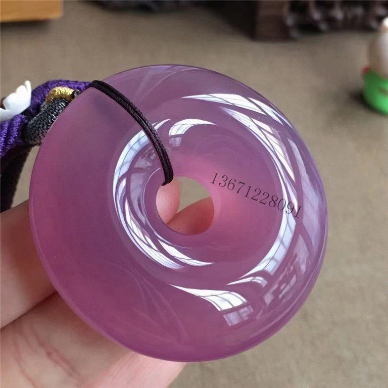 天然玉石高冰紫罗兰紫粉色精品玉