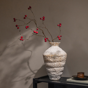 仿古陶瓷花瓶客厅玄关茶室桌面插花摆件复古中式禅意装饰艺术花器