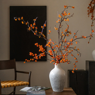 仿真花干花摆件干枝长枝客厅餐桌玄关假花摆设永生花禅意侘寂风