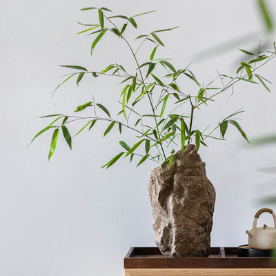 侘寂风仿石头花瓶摆件创意花盆