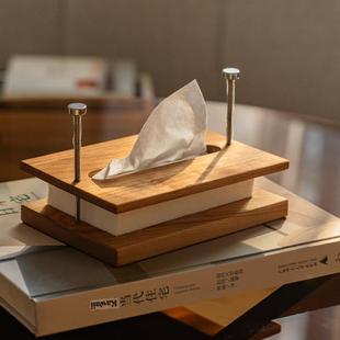 创意纸巾盒高级感客厅餐桌面办公室茶几咖啡厅红樱桃木实木抽纸盒