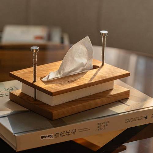 红樱桃木创意纸巾盒高级感抽纸盒