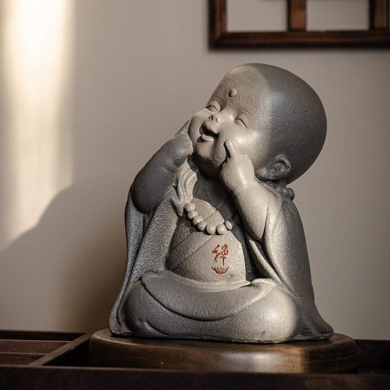 禅意办公室茶室桌面小和尚摆件