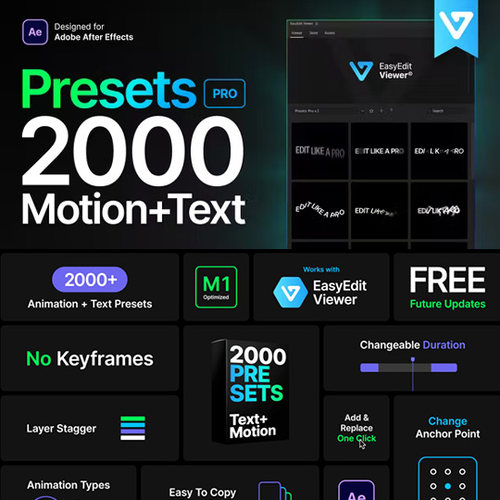 2000+动画预设专业版AE脚本 Presets Pro