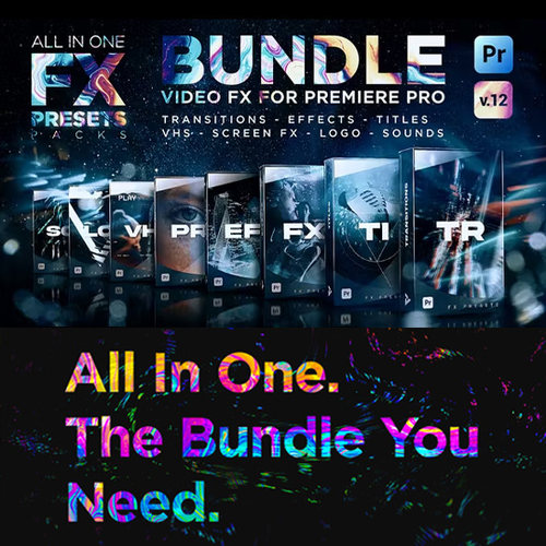 视频转场特效调色字幕背景预设包PR模板 FX Presets Bundle v.12