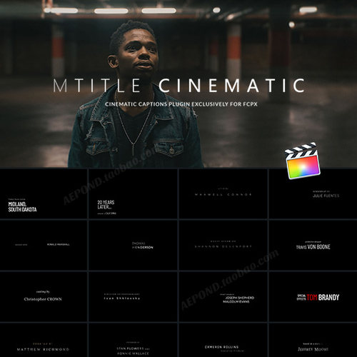 50个电影预告片头片尾FCPX字幕插件 mTitle Cinematic