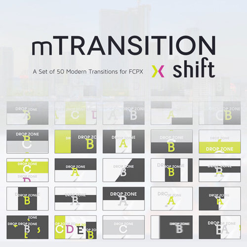 50种分屏切屏过渡动画FCPX转场插件 mTransition Shift