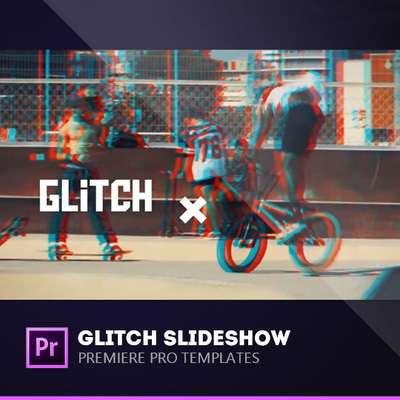 画面故障闪烁动感剪辑特效开场 Premiere Pro 模板