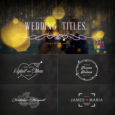 8枚唯美婚礼影片开场字幕动画 Final Cut Pro X 插件