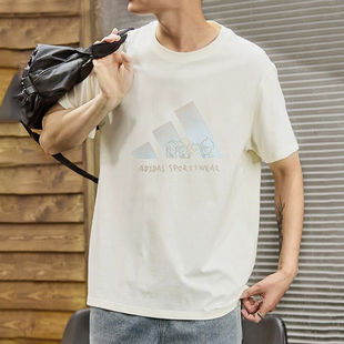 Adidas阿迪达斯男款夏季复古宽松版型T恤纯棉潮流T恤半袖JP4584