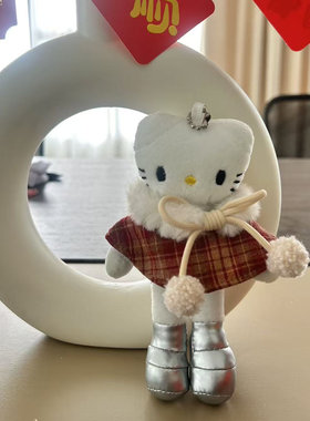 仅娃衣新款现货长腿Kitty猫英伦风格披肩小毛球格子毛领斗篷