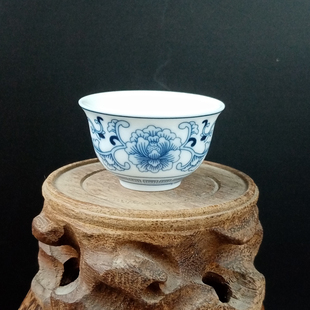 雅诚釉中青花瓷青花茶瓷杯满杯容量20ml容量25ml茶杯中式家用杯