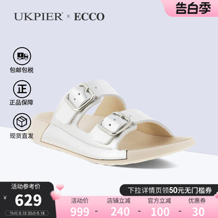 双扣凉鞋 Ecco爱步女鞋 新款 科摩206833直邮 2024夏季 一字拖沙滩鞋