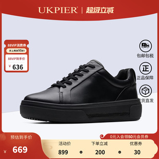 clarks其乐女鞋春夏新款休闲板鞋厚底黑色单鞋Hollyhock Walk