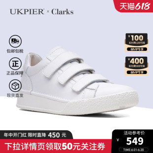 春夏款 休闲平底运动板鞋 小白鞋 Strap Clarks其乐女鞋 Craft Cup