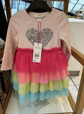 Milkshake女童女孩长袖彩色蛋糕裙衣裙