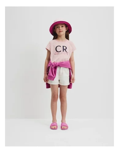 条纹T恤儿童字母短袖上衣全棉