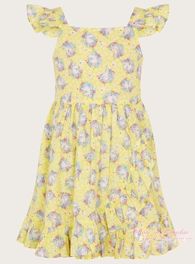 【国内现货】Monsoon 女童女孩黄色独角兽连衣裙