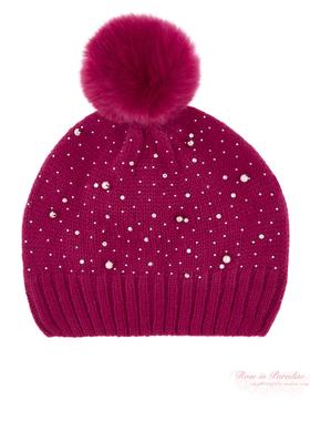 现货！Monsoon正品女童女孩红色毛线帽冬季保暖帽子