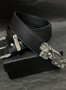 【现货】Papr 24新款西部断裂剑侠客剑道 雕花 时髦 真皮皮带