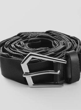 Amalga mation 24AW Buckle 异型环扣拼接意大利小牛皮腰带