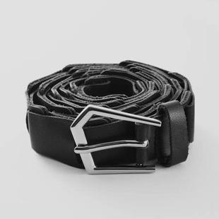 Amalga mation 24AW Buckle 异型环扣拼接意大利小牛皮腰带