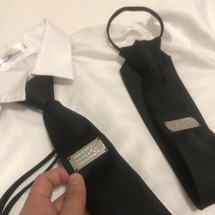 四角手缝领带男女通用金属立体标领结免打懒人领带二三阿拉伯数字