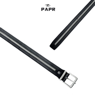 Papr 25ww Zipper Belt 洗水纳帕牛皮拉链腰带做旧金属皮带