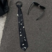 PAPR原创手工定制珍珠别针懒人领带小众设计男士 高级感个性 领结