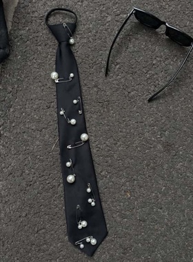 PAPR原创手工定制珍珠别针懒人领带小众设计男士高级感个性领结